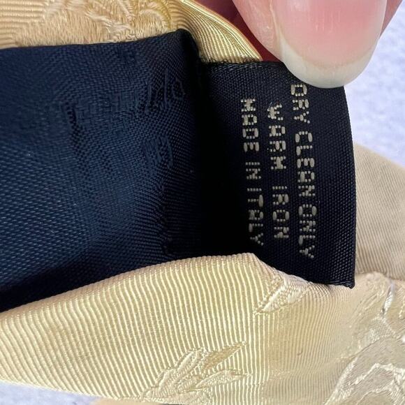 Ermenegildo Zegna Silk Tie Men’s Designer Gold Floral Pattern - Picture 6 of 10